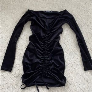 Pretty Little Thing black velvet dress